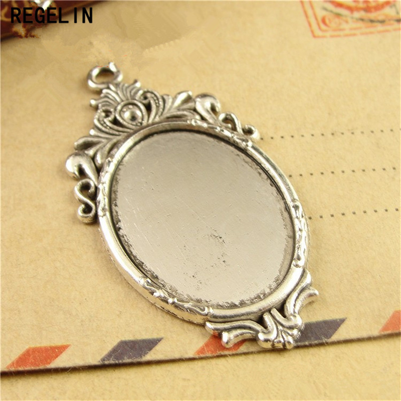 Bezels Set Pendant - REGELIN Antiquariato Pendente Del Bronzo Impostazioni